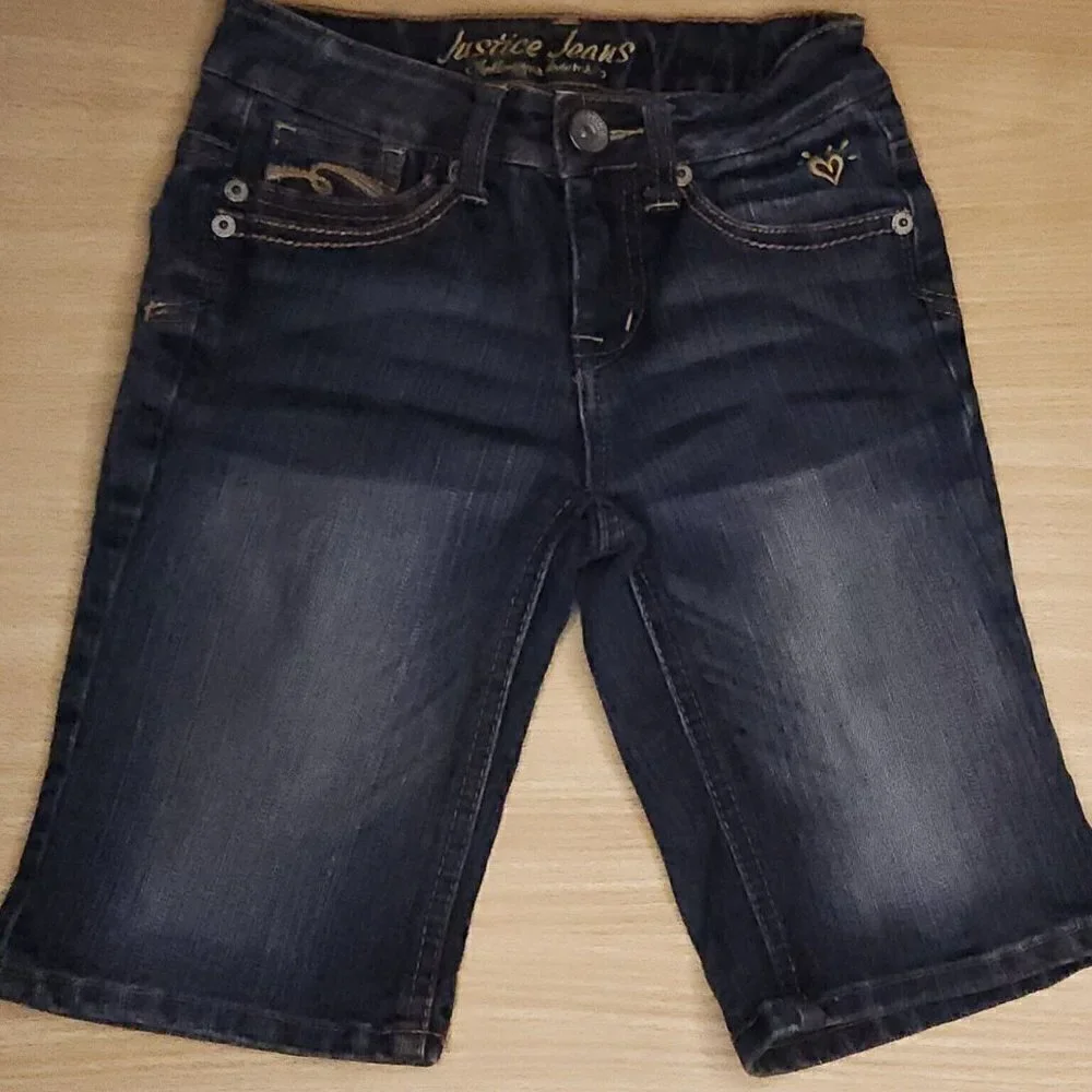 Justice Girls Denim Bermuda Shorts 10S
